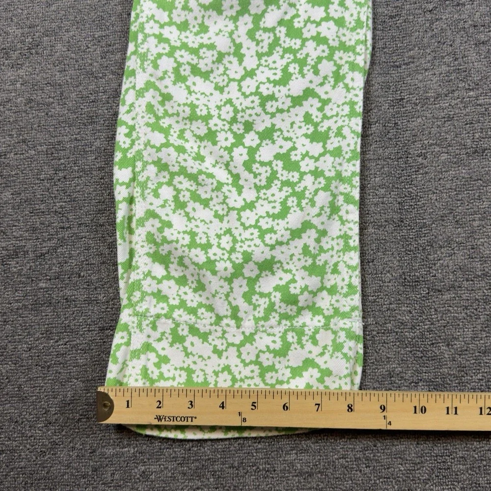 BDG Green White Ditsy Floral Button Fly Boho Hippie Sailor Pockets Women's 26‎
